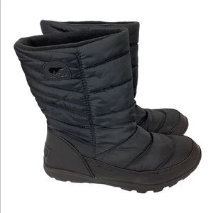 Sorel Womens Black Whitney NL2695 010 Pull On Winter Snow Boots US 9 NWOT